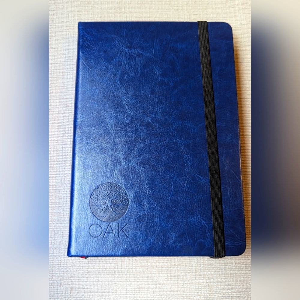 New OAK Blue Leather Journal